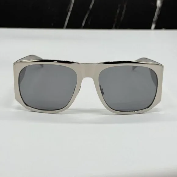 NEWSL636 002 SAINT LAURENT SUNGLASSES UNISEX SILVER GREY 